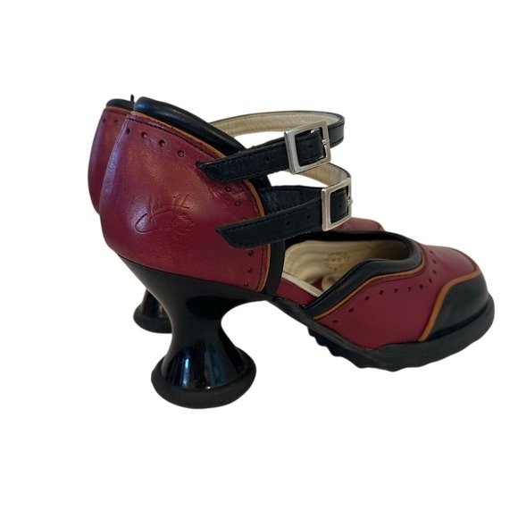 John Fluevog Mary Jane Heel Chunky Platform Buckle Ankle Strap Shoes Womens Size - Picture 4 of 7